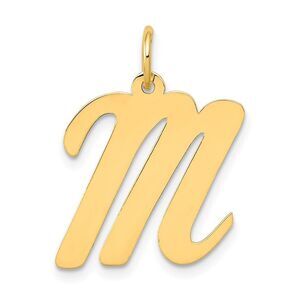 14k Yellow Gold Madison Collection LG Classic Script Initial M Pendant